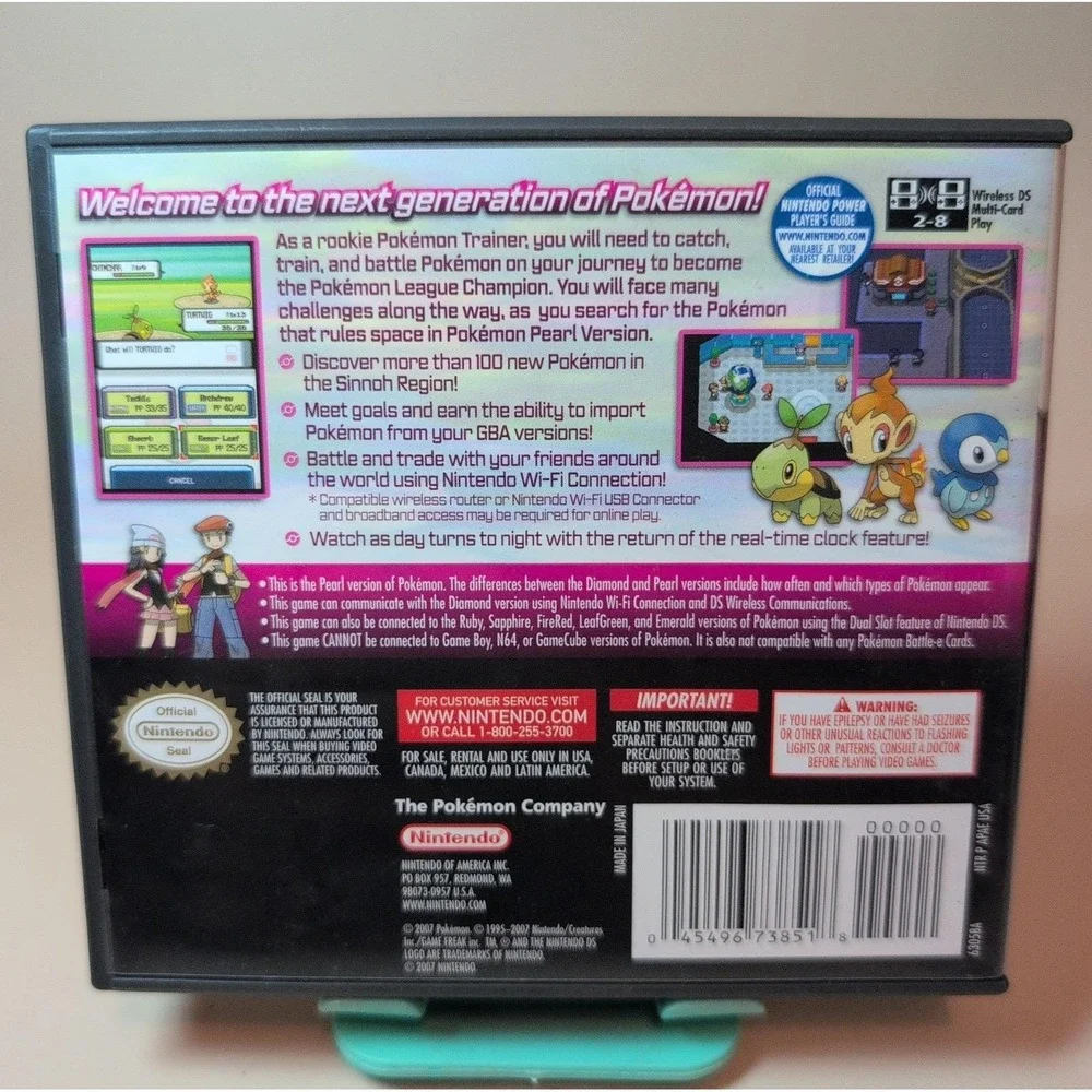 Pokémon Pearl Version 2007 Nintendo DS Authentic With Case No Manual